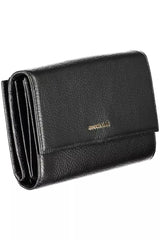 Elegantes Dual-T-Leder-Brieftasche in klassischem Schwarz