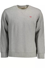 Chic Gray Long-Sleeved Logo Sweatshirt