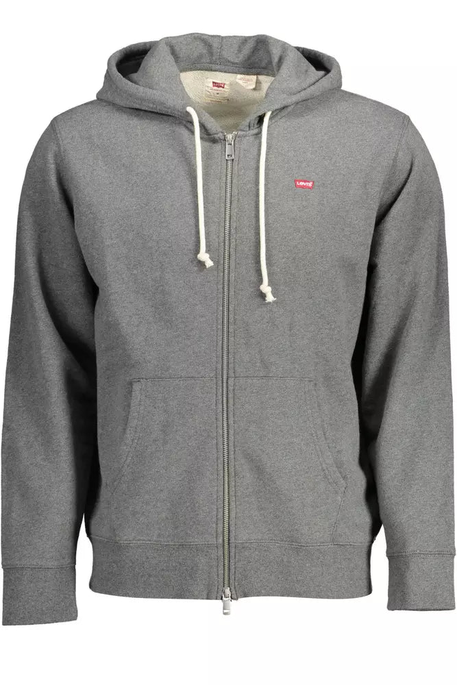 Klassischer grauer Zip Hoodie mit Logo