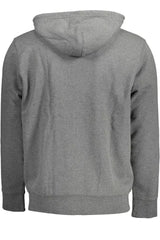 Sudadera clásica de zip gris con logotipo