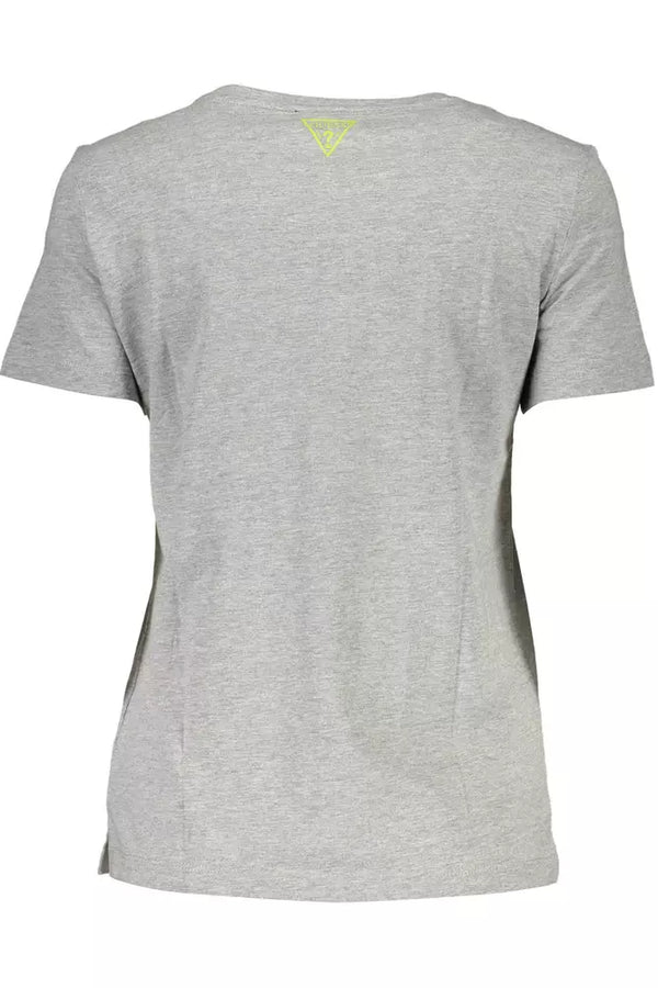 T-shirt de logo gris chic avec broderie délicate