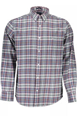 Classica camicia di cotone a maniche lunghe blu