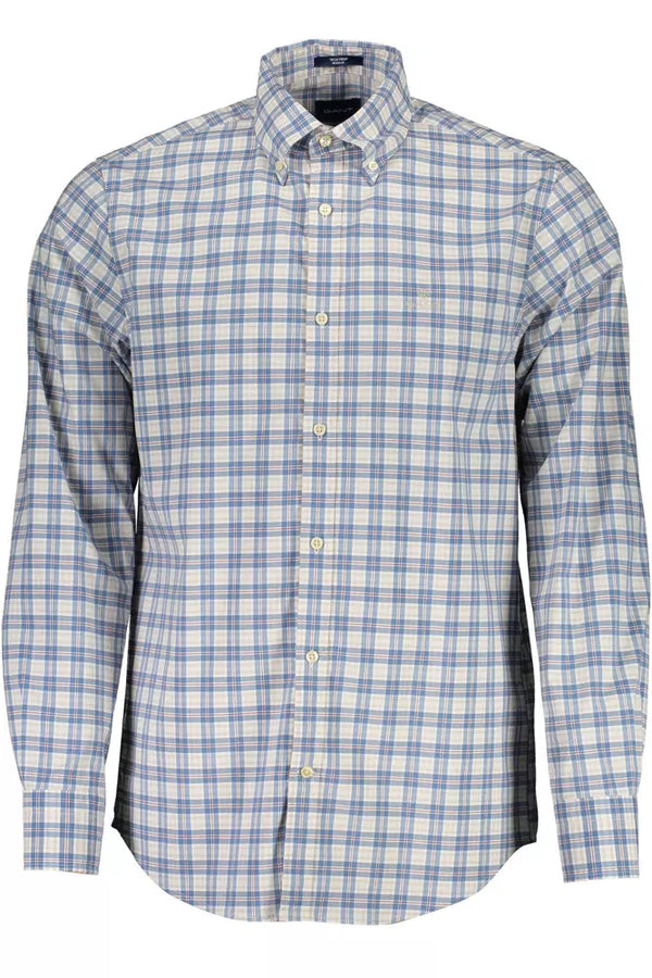 Sofisticata camicia a maniche lunghe blu