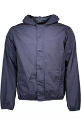 Veste de sport en nylon bleu chic avec capot