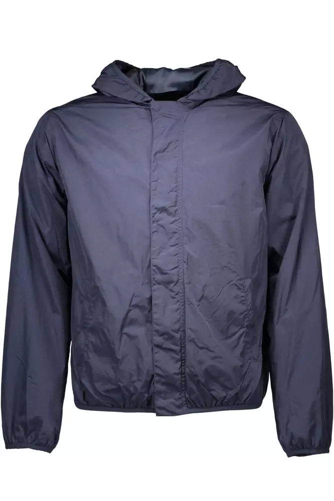 Veste de sport en nylon bleu chic avec capot