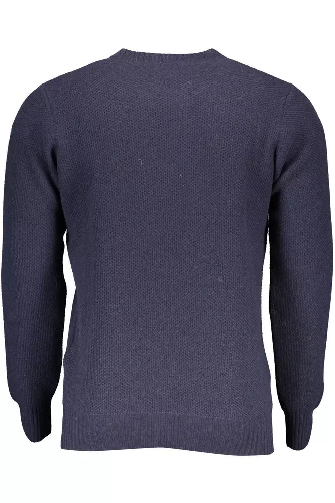 Eleganter blauer Wollpullover für Männer