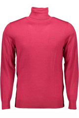 Elegant Wool Mock Neck Sweater in Pink