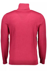 Elegant Wool Mock Neck Sweater in Pink