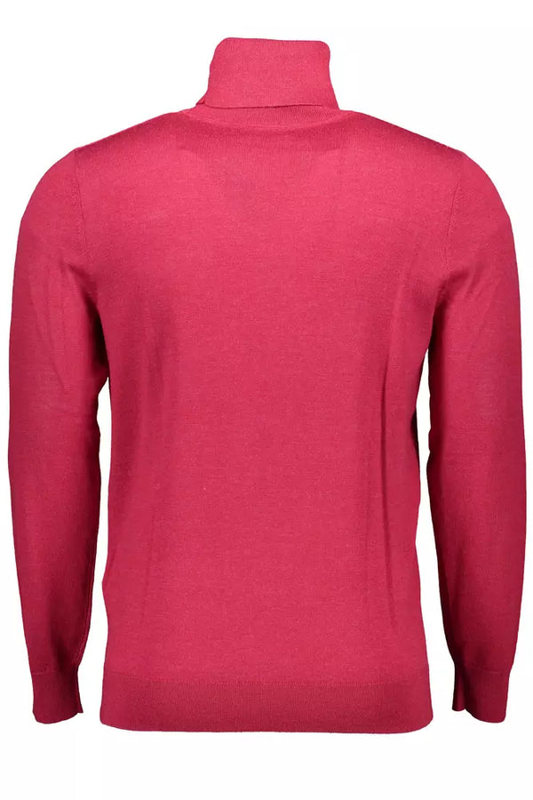 Eleganter Wollmock -Nackenpullover in Pink