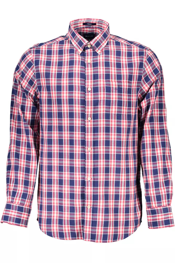 Classica camicia a maniche lunghe in cotone blu