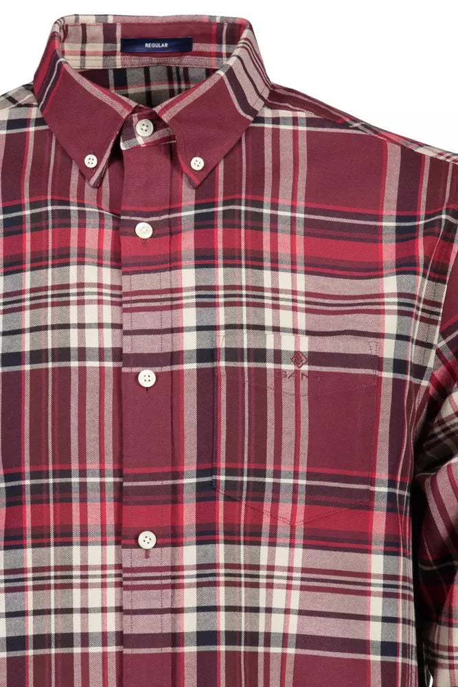 Elegante camisa de algodón rosa con botones