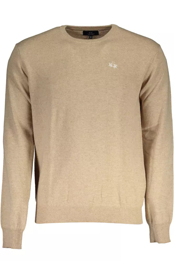 Élégant pull de mélange de laine beige pour les hommes