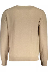 Eleganter beige Wollmantelpullover für Männer