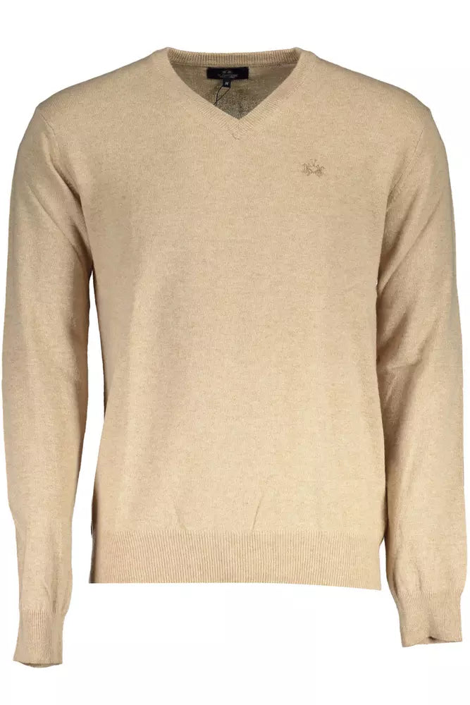 Eleganter V-Ausschnitt Wollmischpullover