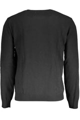 Eleganter schwarzer Woll-Woll-Cashmere-Pullover