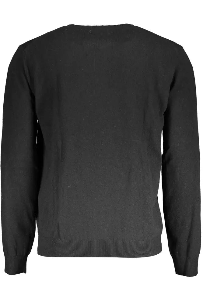 Eleganter schwarzer Woll-Woll-Cashmere-Pullover