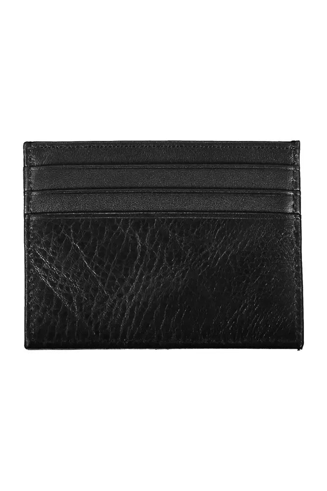 Sleek Black Leather Card Holder