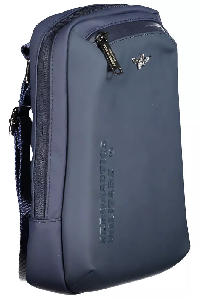 Elegante borsa a tracolla blu con compartimento per laptop