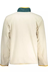 Beige Kontrast Zip Fleece Sweatshirt