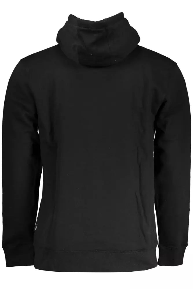 Elegantes langärmelige Kapuzen-Sweatshirt in Schwarz