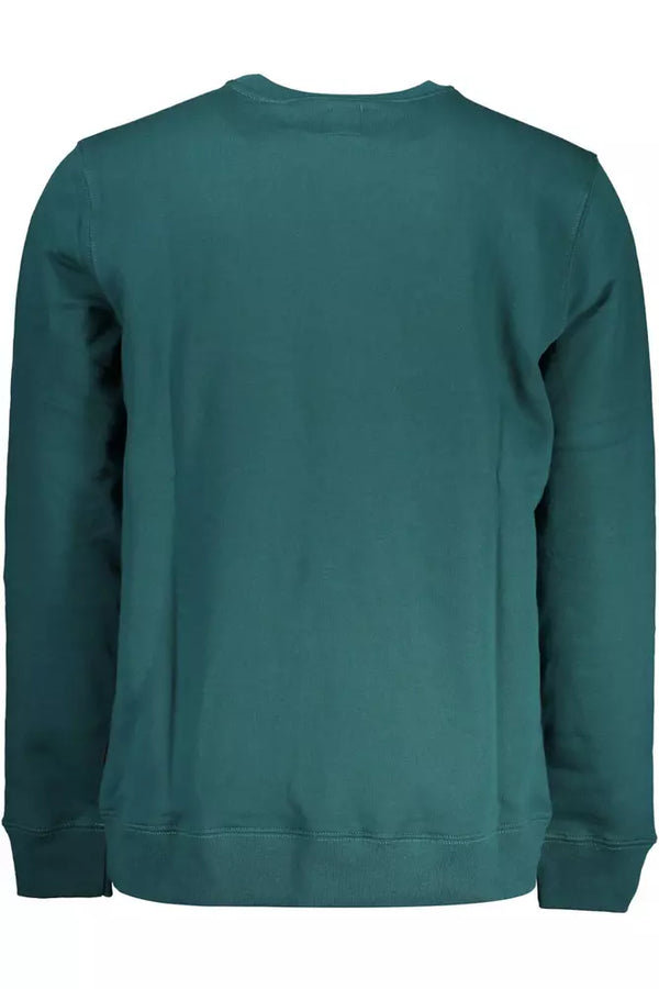 Green Logo Print Round Neck Sweatshirt