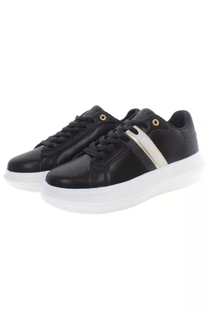 Sneaker chic black lace-up con dettagli a contrasto