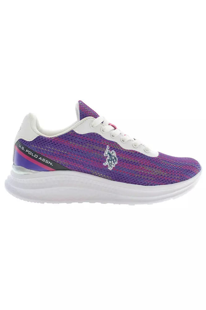 Eleganti sneaker viola in pizzo