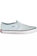 Chic Light Blue Sporty Sneakers with Logo Accent