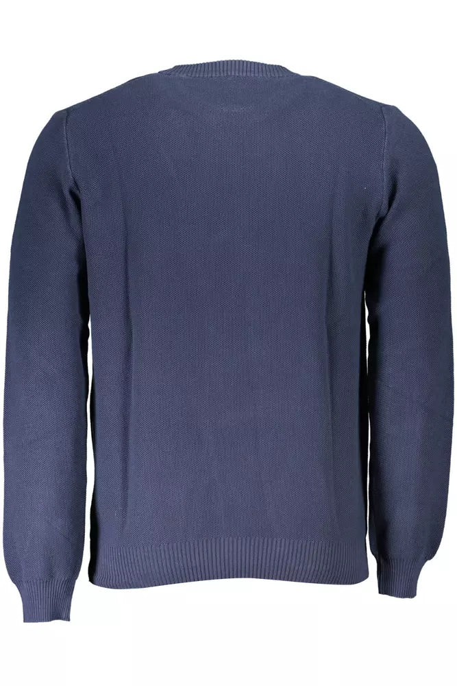 Blue Cotton Men Sweater