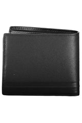 Sleek Black Leather Bifold Wallet with Coin Purse