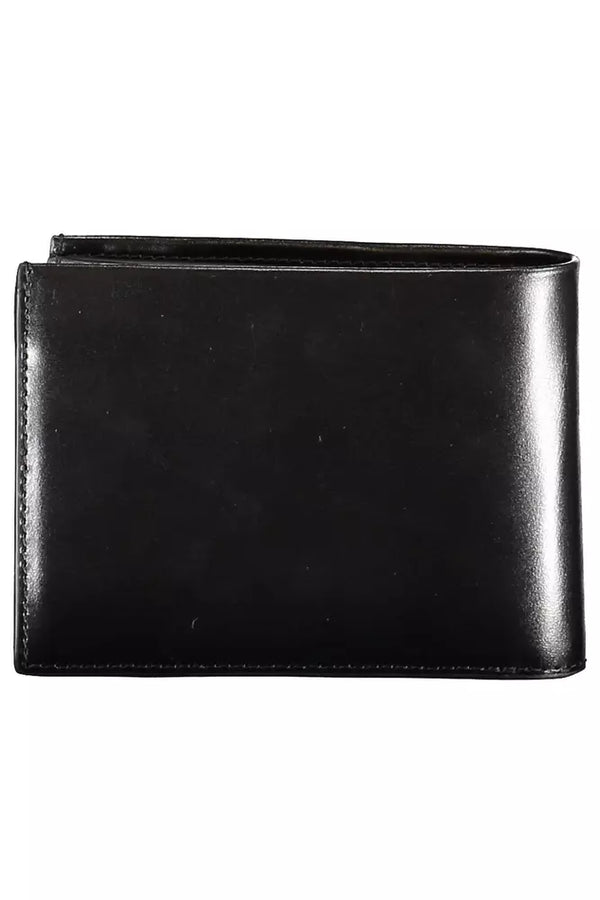 Sleek Black Leather Wallet with RFID Blocker