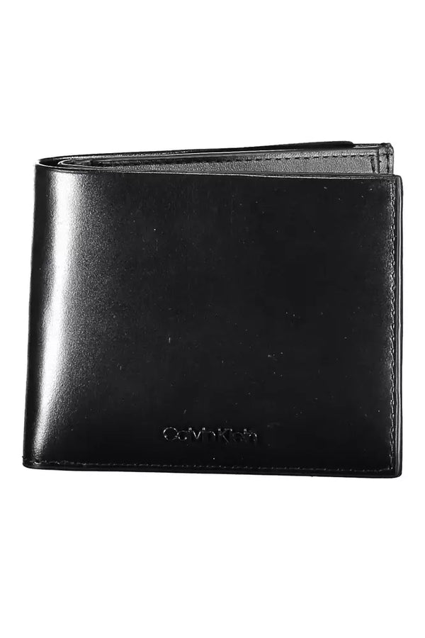 Elegant Black Leather Wallet with RFID Blocker