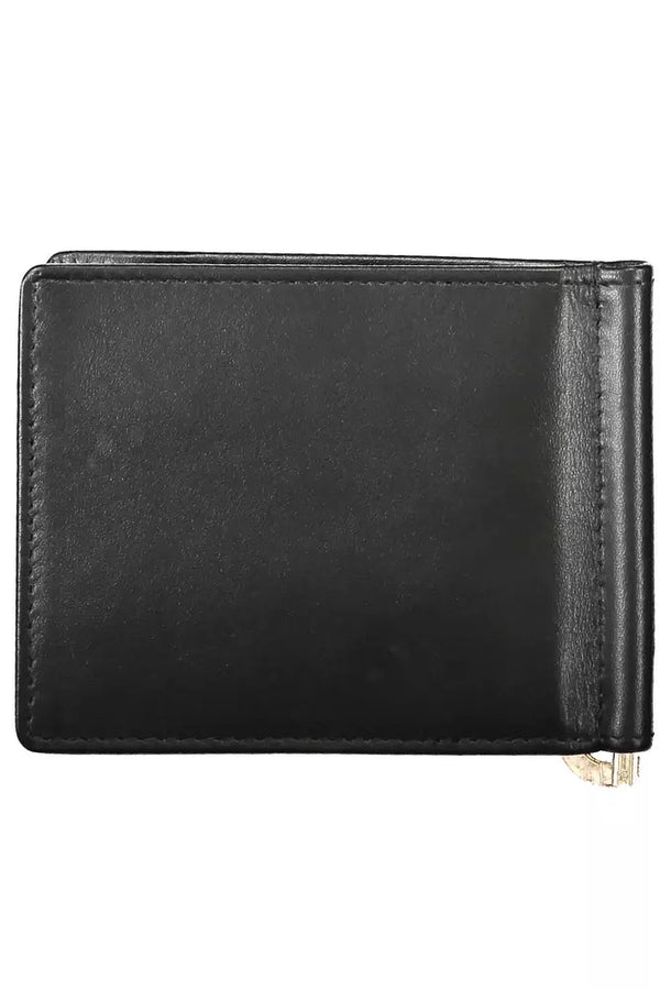 Schlankes schwarzes Leder Geldclip -Brieftasche