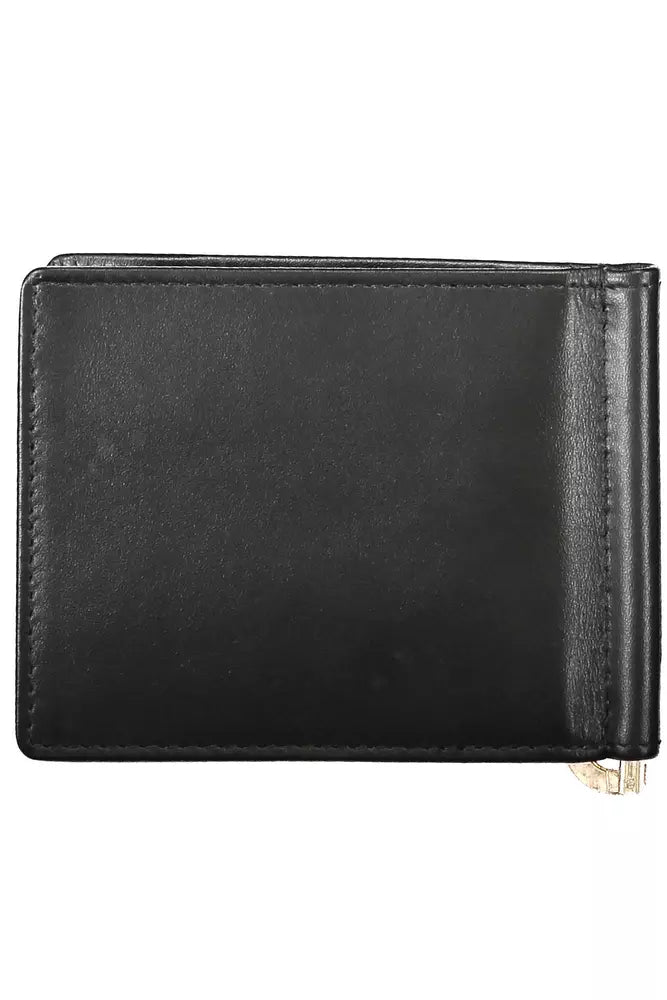 Schlankes schwarzes Leder Geldclip -Brieftasche