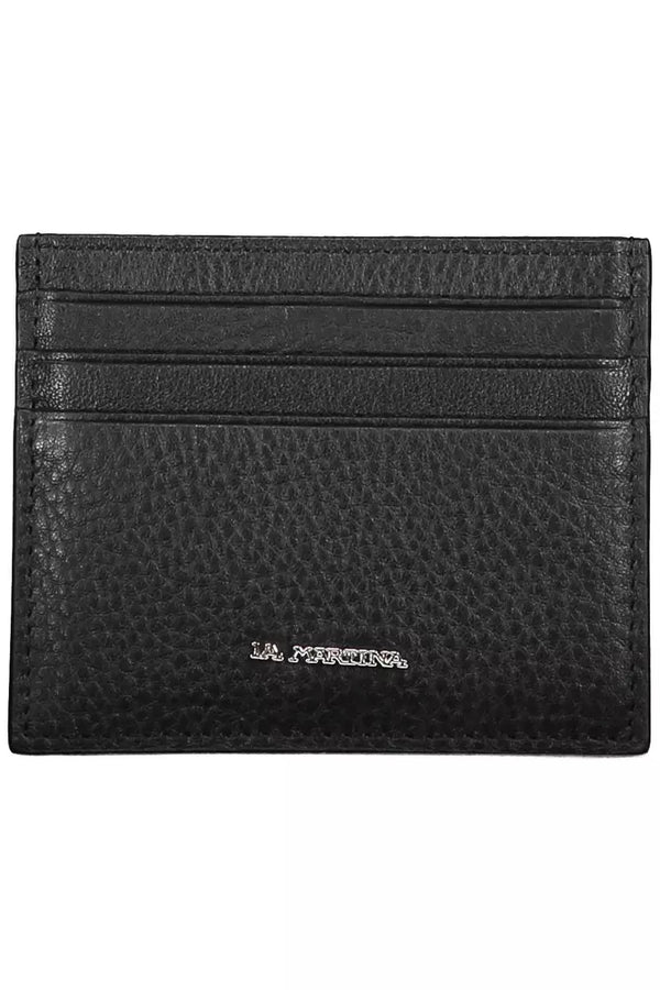 Sleek Black Leather Card Holder