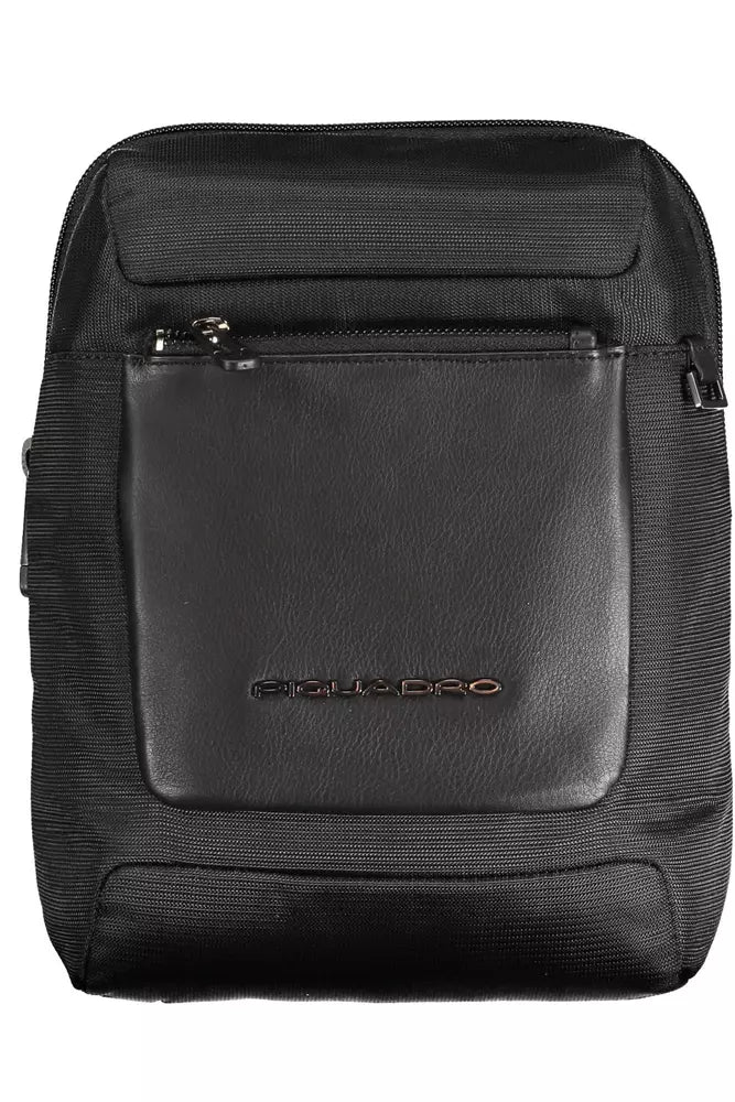 Sleek Black Material reciclado Bolso de hombro