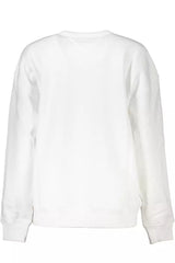 Elegant White Fleece Crew Neck Sweater