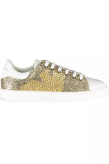 Gleaming Gold Lace-Up Sport Sneakers