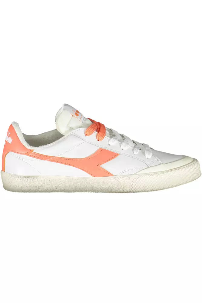 Eleganti sneaker in pelle bianca in pelle