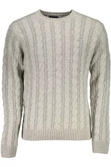 Eleganter grauer Wollpullover