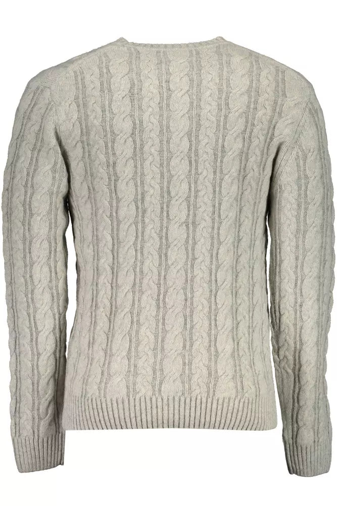 Eleganter grauer Wollpullover