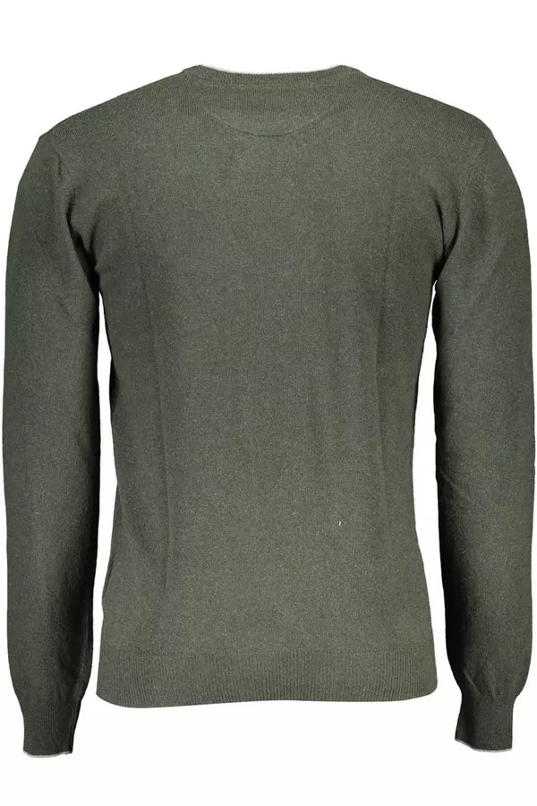 Eleganter grüner schlanker Pullover mit Logo -Akzent