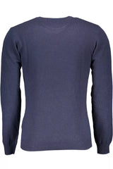 Pull mince en laine bleu classique