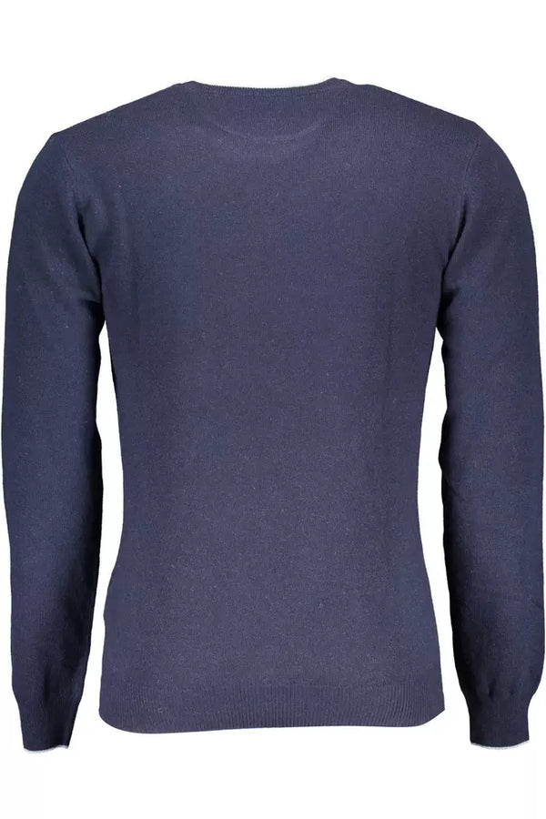 Pull mince en laine bleu classique