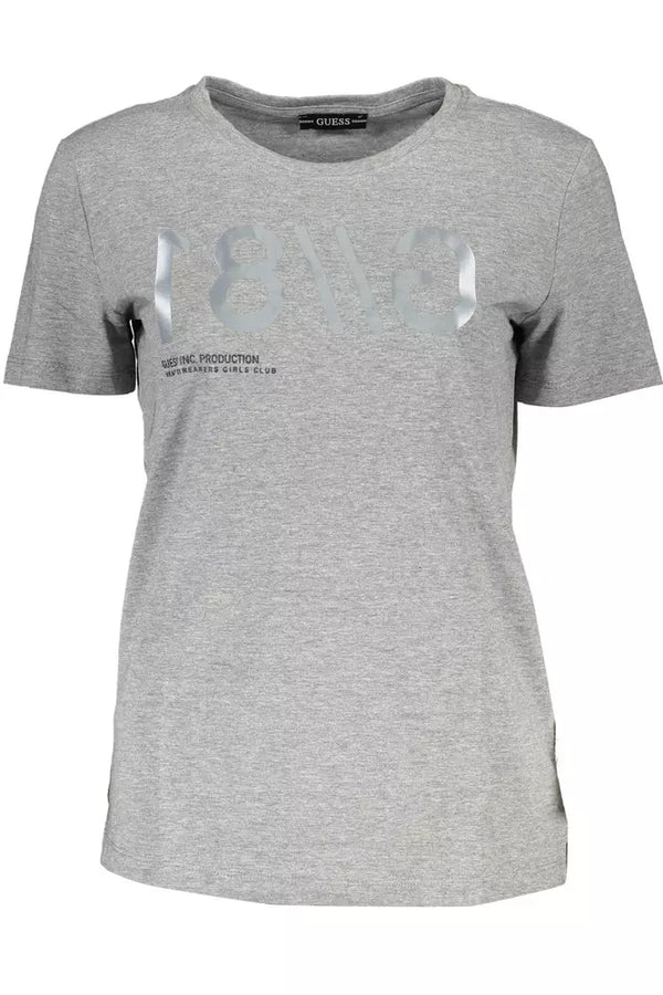 Chic Grey Logo Tee mit breiter Ausschnitt