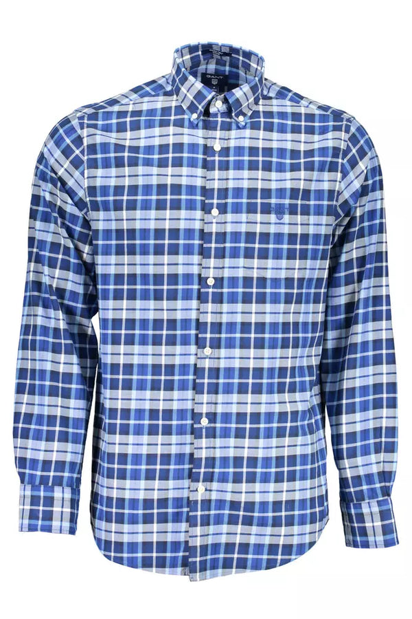 Classica camicia a maniche lunghe in cotone blu