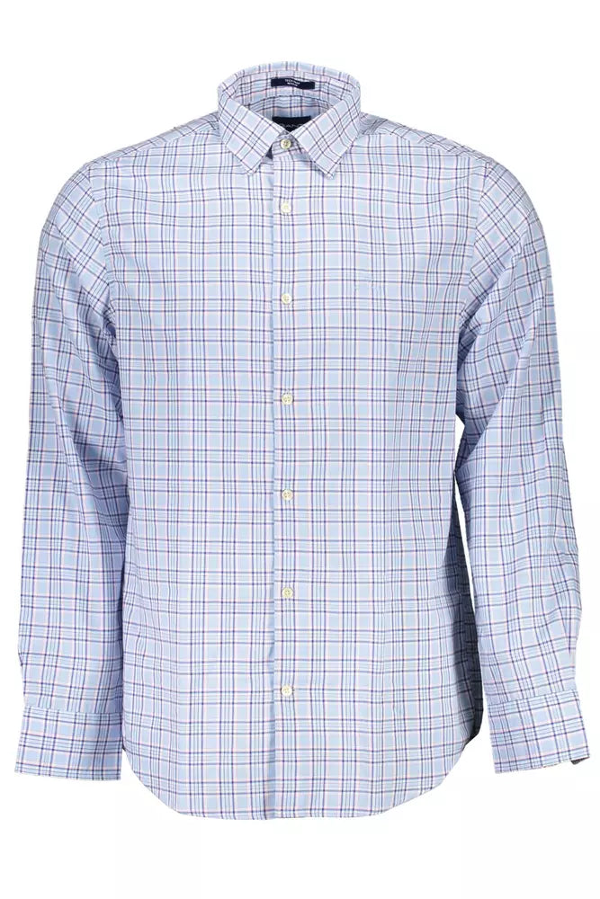 Elegante camisa de manga larga azul claro