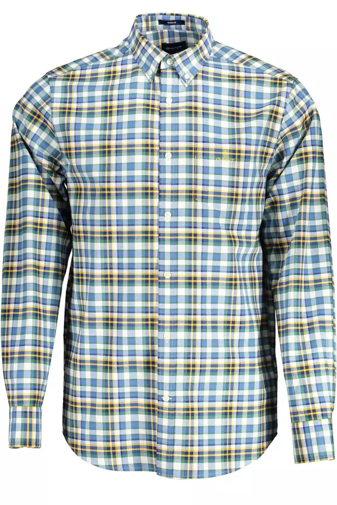 Elegantes Hemd aus blauem Baumwoll-Button-Down