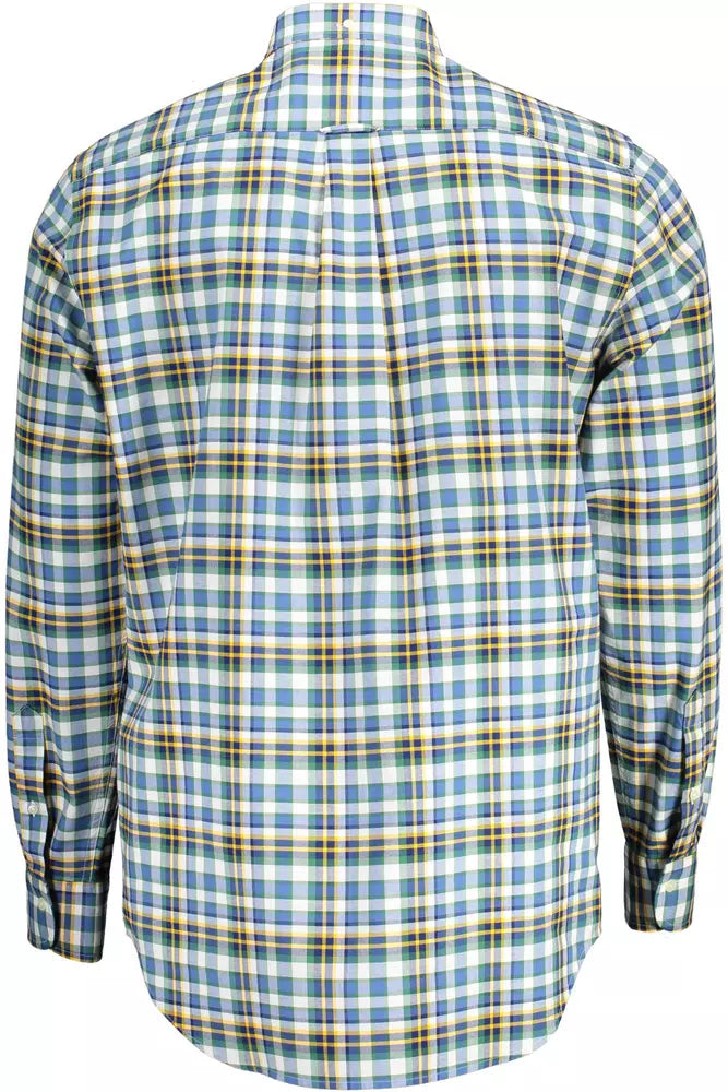 Elegantes Hemd aus blauem Baumwoll-Button-Down