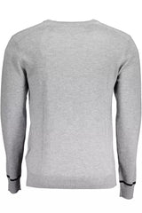 Chic Gray Wool-Blend Round Neck Sweater